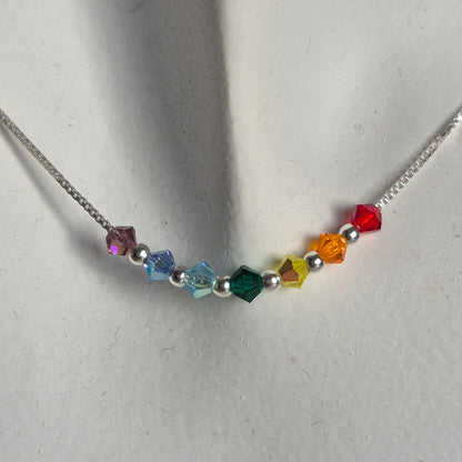 Collar Cadena Veneciana Cristal Swarovski Elements Plata 925 Varios Colores