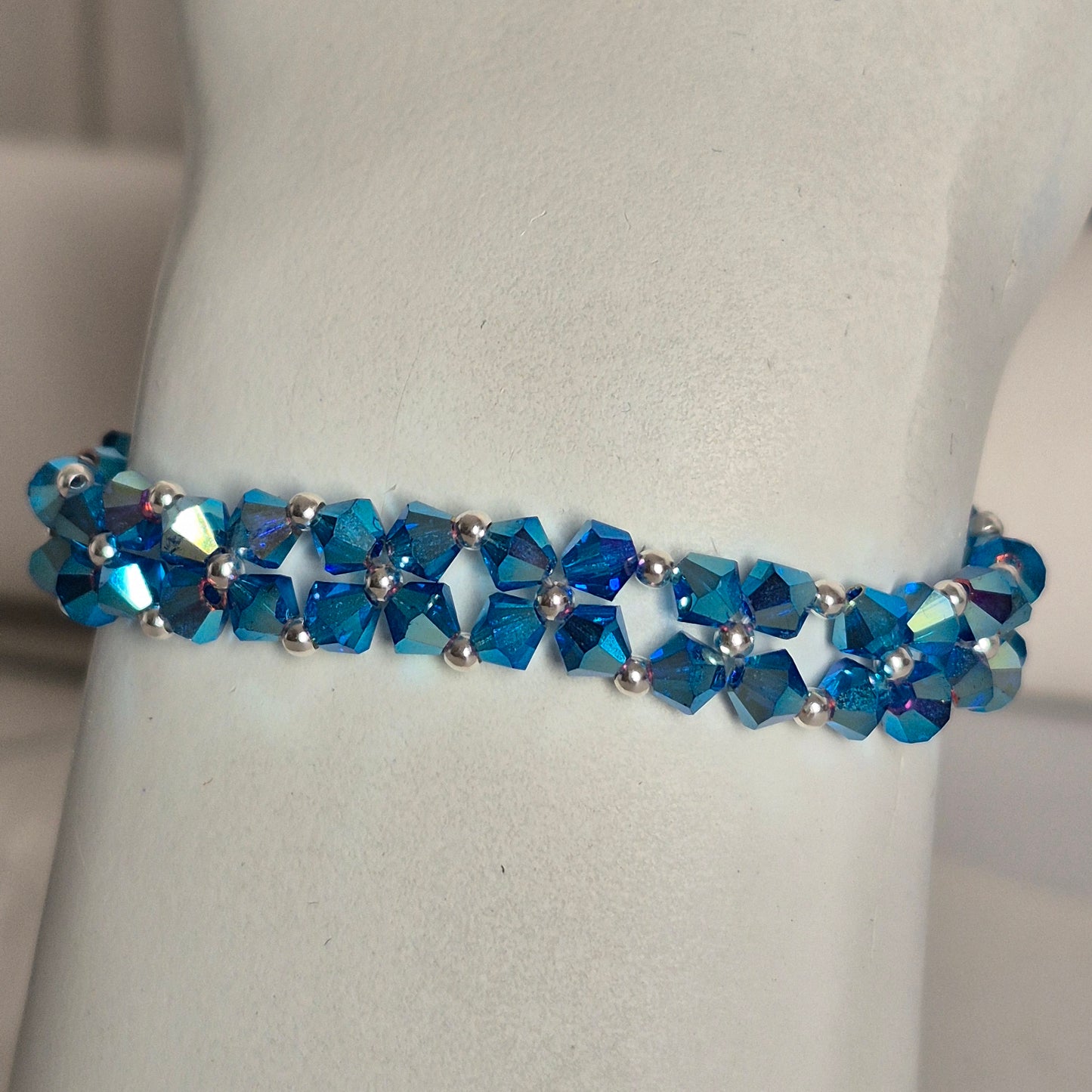 Pulsera Abundancia Cristal Swarovski Elements 4mm Plata 925 Colores