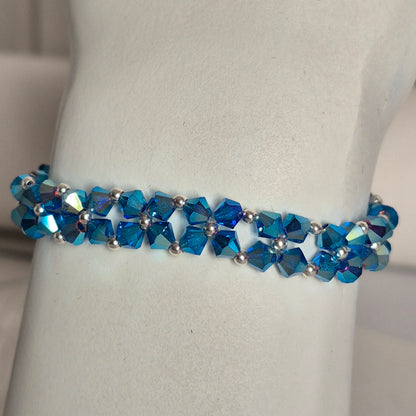 Pulsera Abundancia Cristal Swarovski Elements 4mm Plata 925 Colores