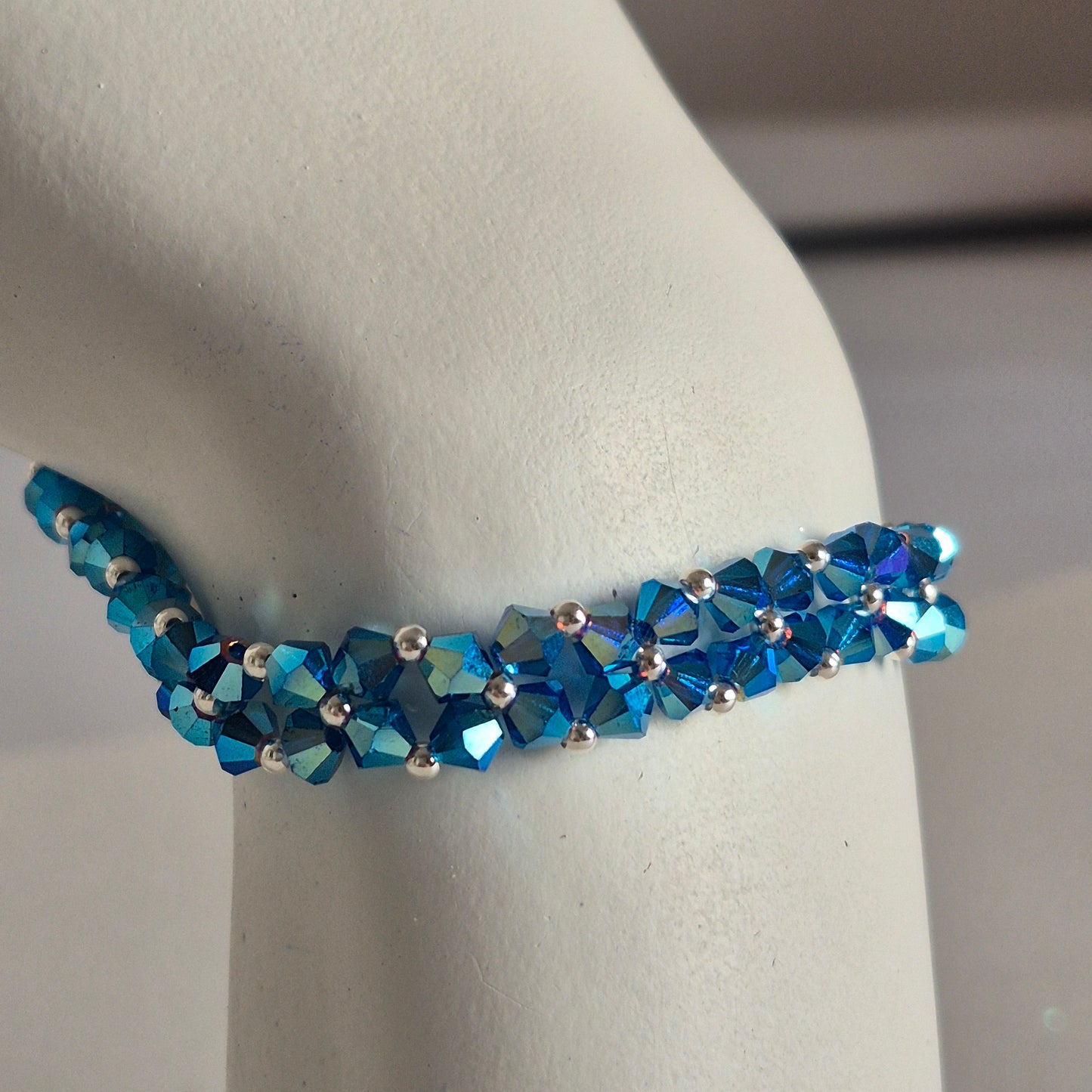 Pulsera Abundancia Cristal Swarovski Elements 4mm Plata 925 Colores
