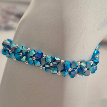 Pulsera Abundancia Cristal Swarovski Elements 4mm Plata 925 Colores