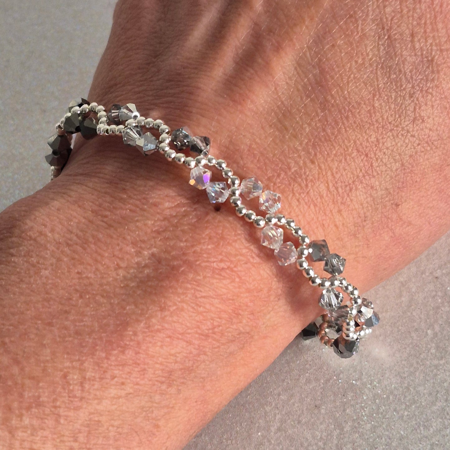 Pulsera ONDAS Cristal Swarovski Elements Plata 925 Colores