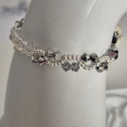 Pulsera ONDAS Cristal Swarovski Elements Plata 925 Colores