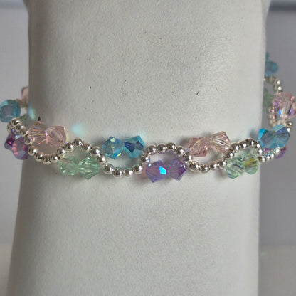Pulsera ONDAS Cristal Swarovski Elements Plata 925 Colores
