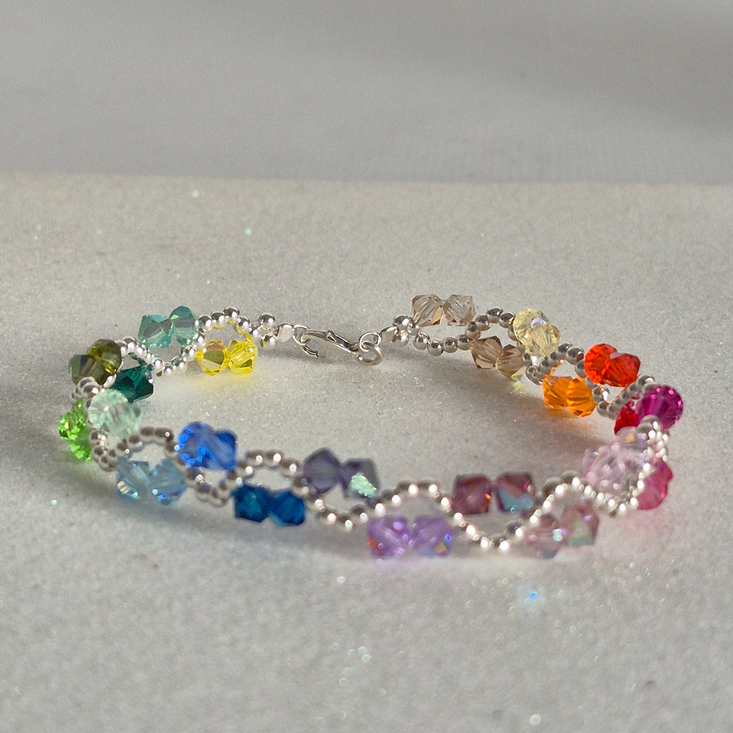 Pulsera ONDAS Cristal Swarovski Elements Plata 925 Colores