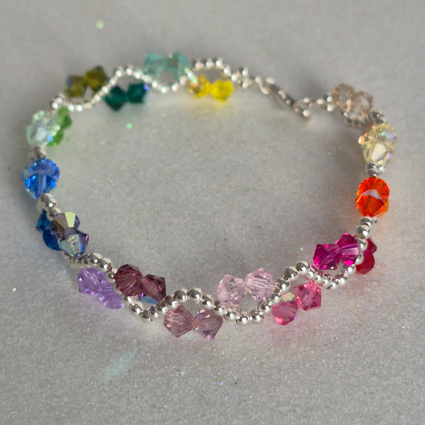 Pulsera ONDAS Cristal Swarovski Elements Plata 925 Colores