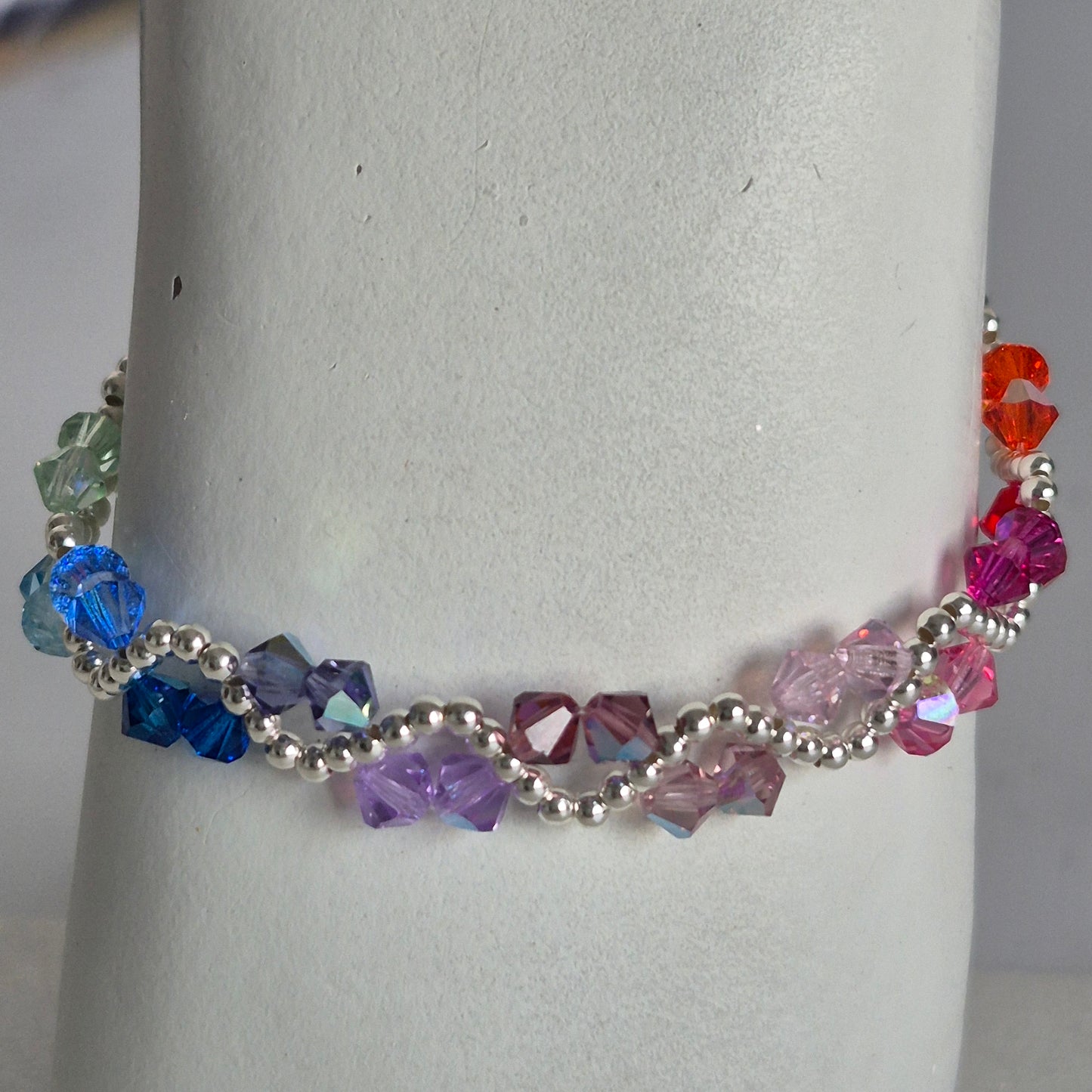Pulsera ONDAS Cristal Swarovski Elements Plata 925 Colores