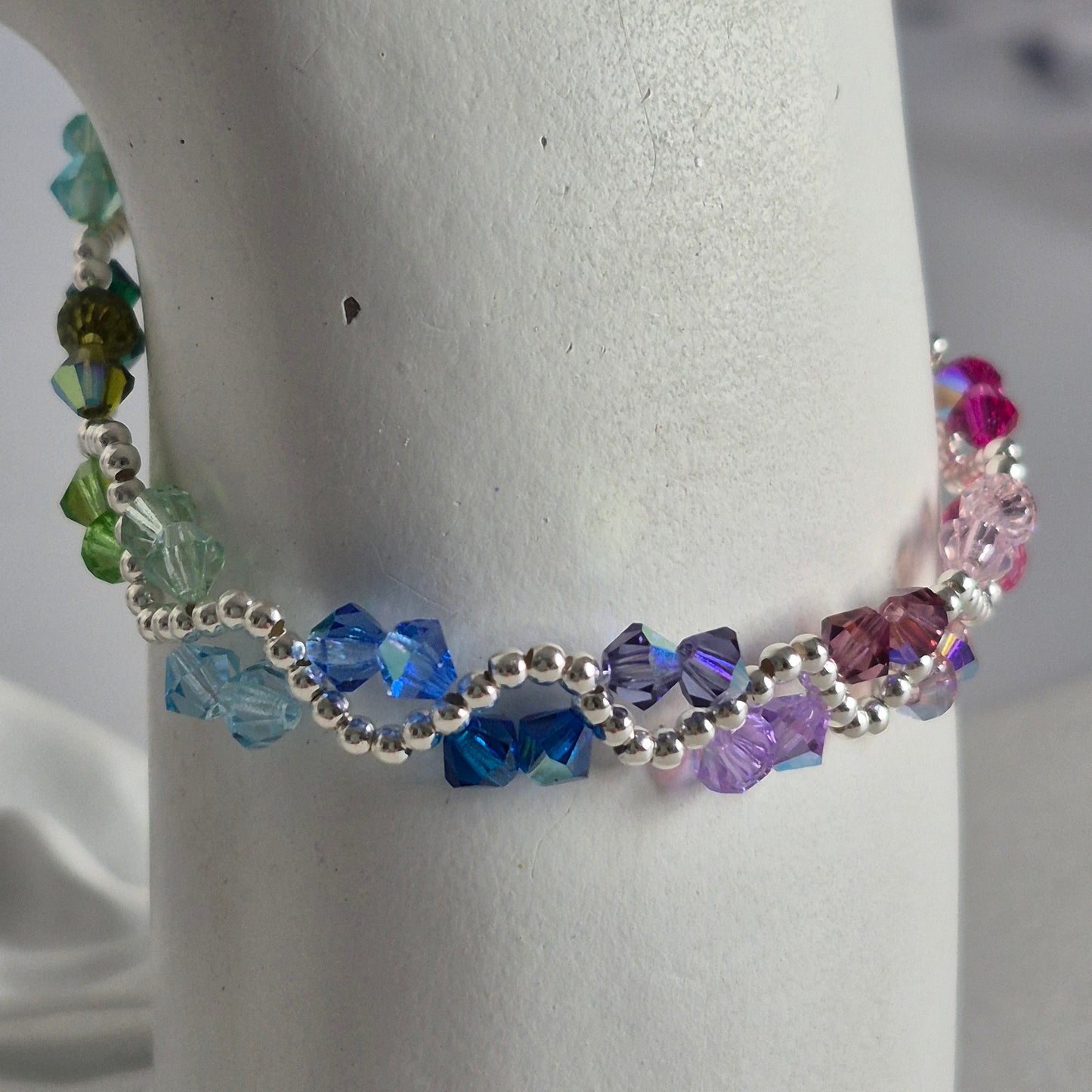 Pulsera ONDAS Cristal Swarovski Elements Plata 925 Colores