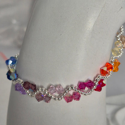 Pulsera ONDAS Cristal Swarovski Elements Plata 925 Colores
