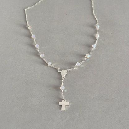 Collar Denario Cristal Swarovski en Plata 925 Variedad de Colores