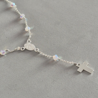 Collar Denario Cristal Swarovski en Plata 925 Variedad de Colores