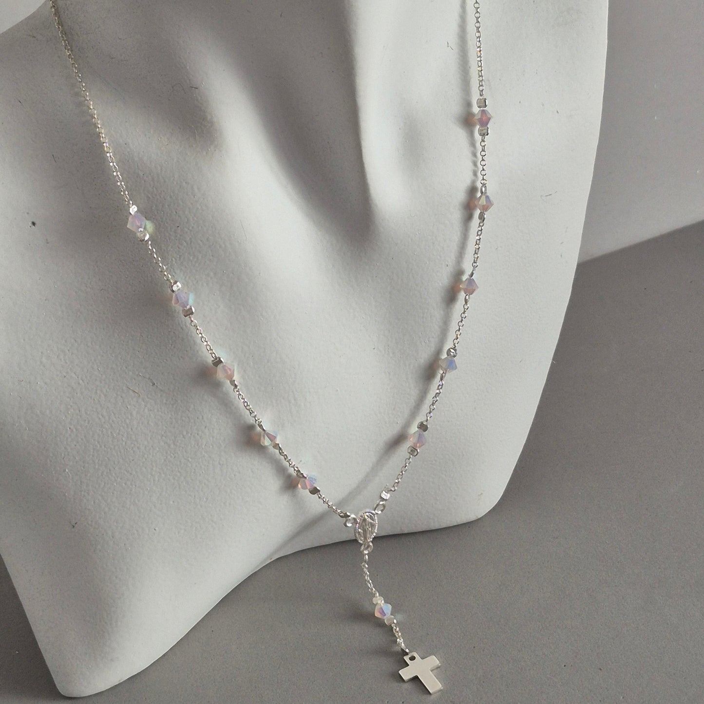 Collar Denario Cristal Swarovski en Plata 925 Variedad de Colores