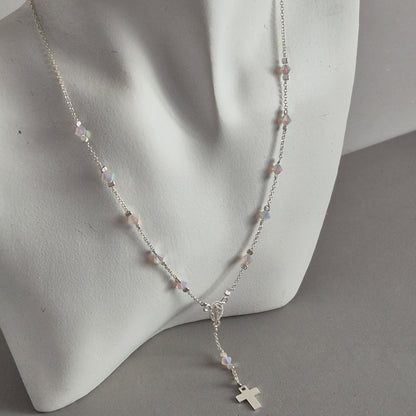 Collar Denario Cristal Swarovski en Plata 925 Variedad de Colores