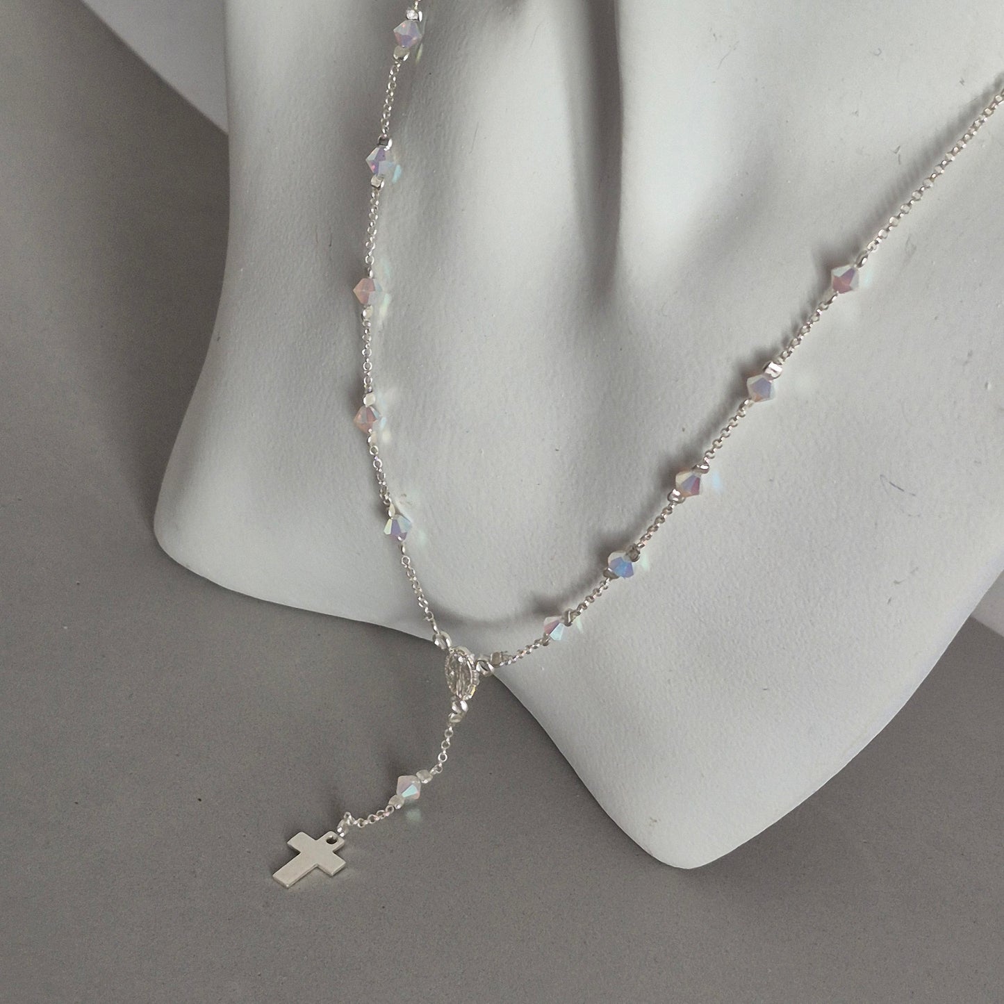 Collar Denario Cristal Swarovski en Plata 925 Variedad de Colores