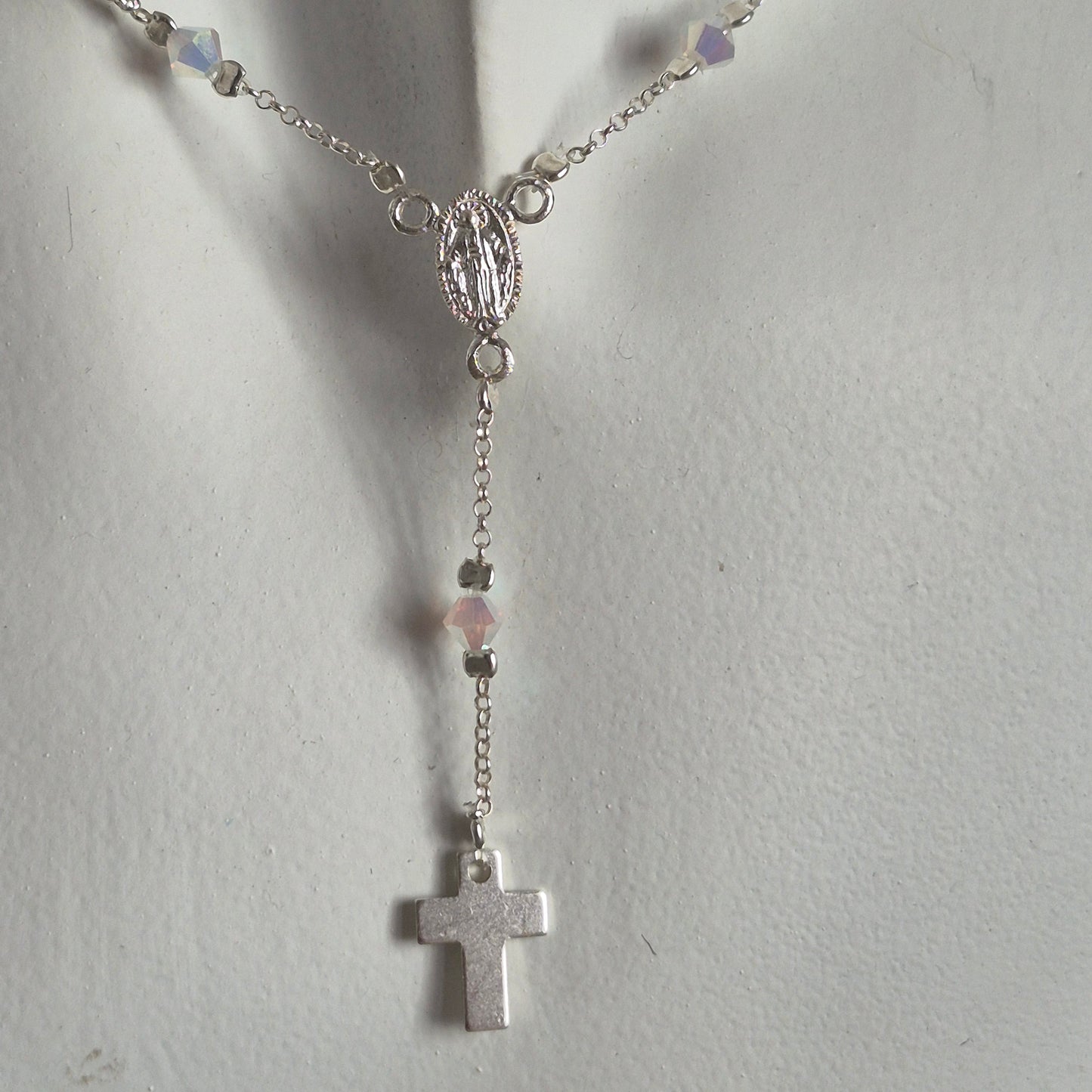 Collar Denario Cristal Swarovski en Plata 925 Variedad de Colores