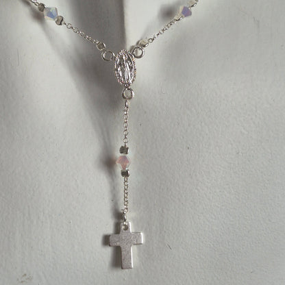 Collar Denario Cristal Swarovski en Plata 925 Variedad de Colores