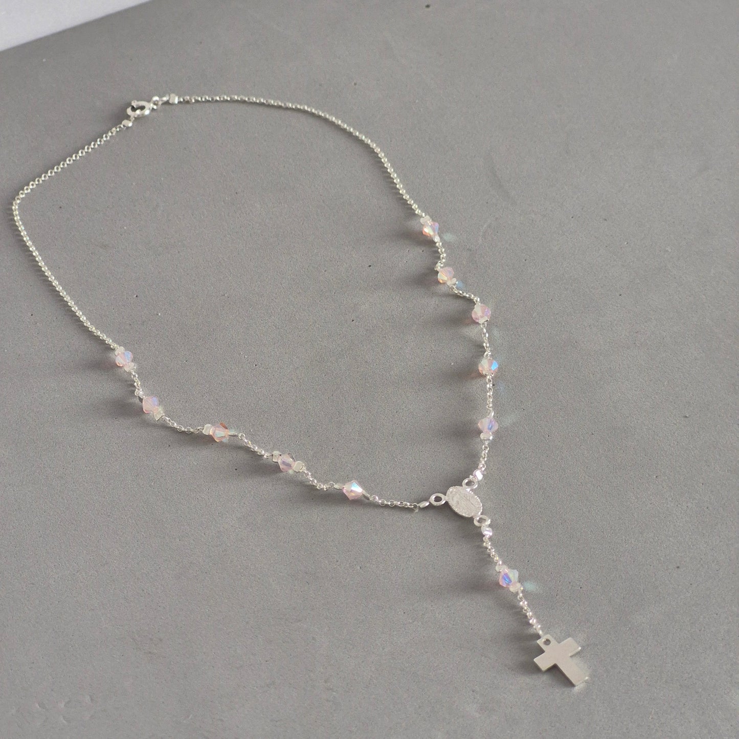 Collar Denario Cristal Swarovski en Plata 925 Variedad de Colores