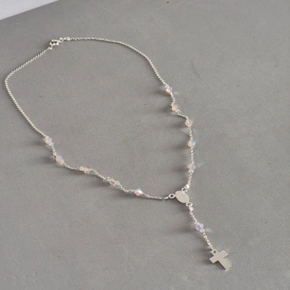 Collar Denario Cristal Swarovski en Plata 925 Variedad de Colores