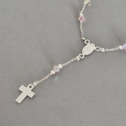 Collar Denario Cristal Swarovski en Plata 925 Variedad de Colores
