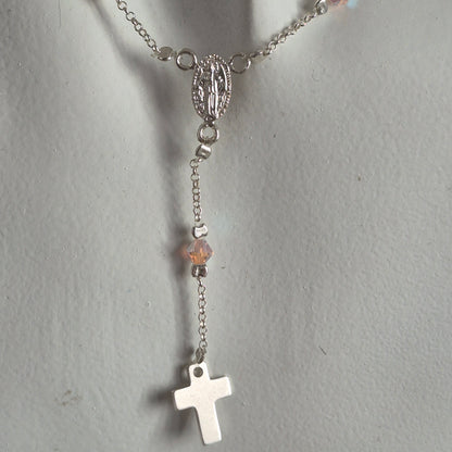 Collar Denario Cristal Swarovski en Plata 925 Variedad de Colores