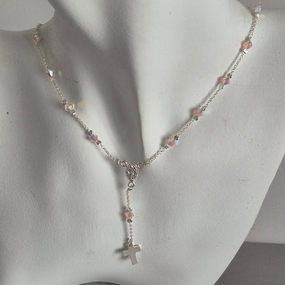 Collar Denario Cristal Swarovski en Plata 925 Variedad de Colores