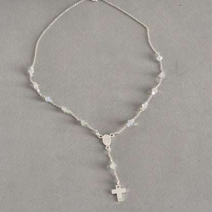 Collar Denario Cristal Swarovski en Plata 925 Variedad de Colores