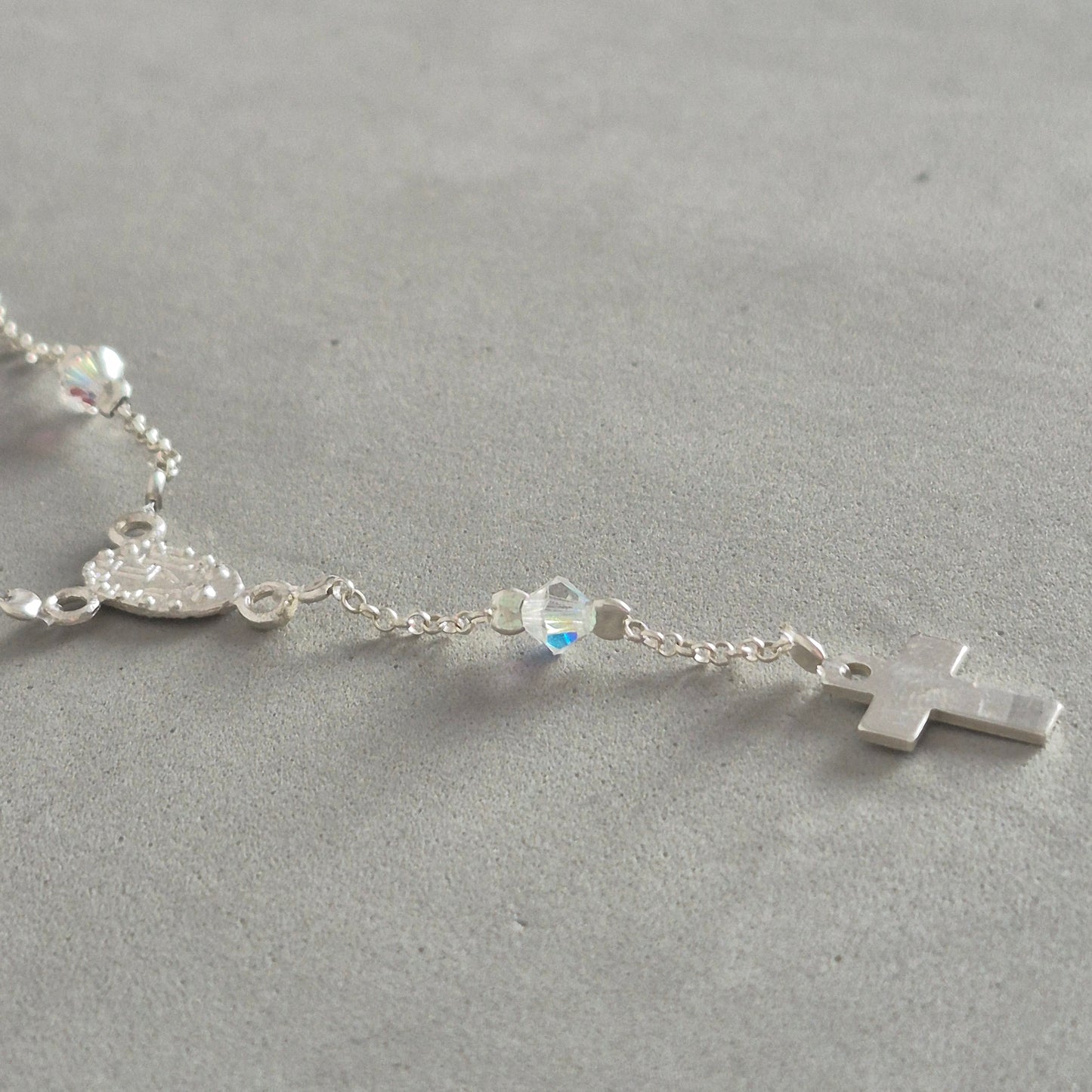 Collar Denario Cristal Swarovski en Plata 925 Variedad de Colores