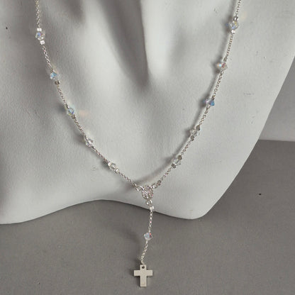 Collar Denario Cristal Swarovski en Plata 925 Variedad de Colores