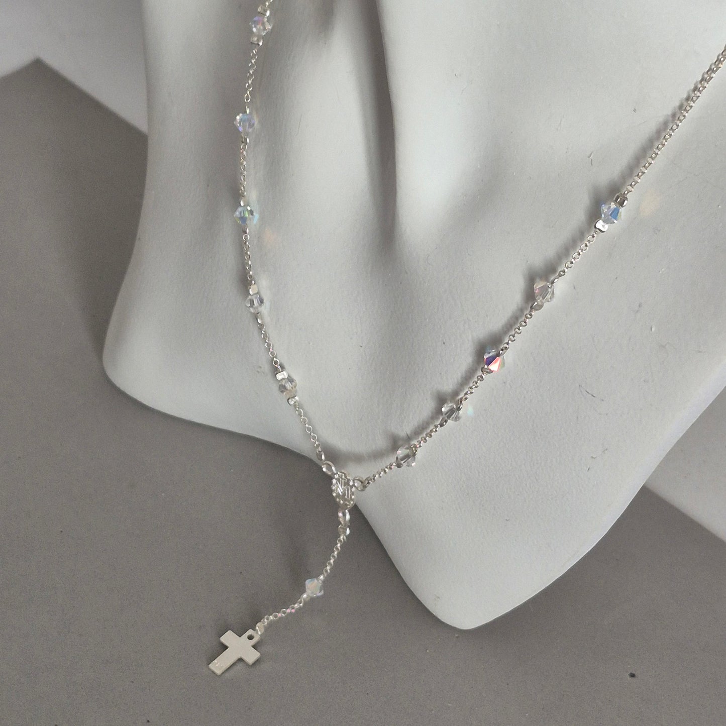Collar Denario Cristal Swarovski en Plata 925 Variedad de Colores