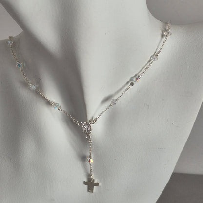 Collar Denario Cristal Swarovski en Plata 925 Variedad de Colores
