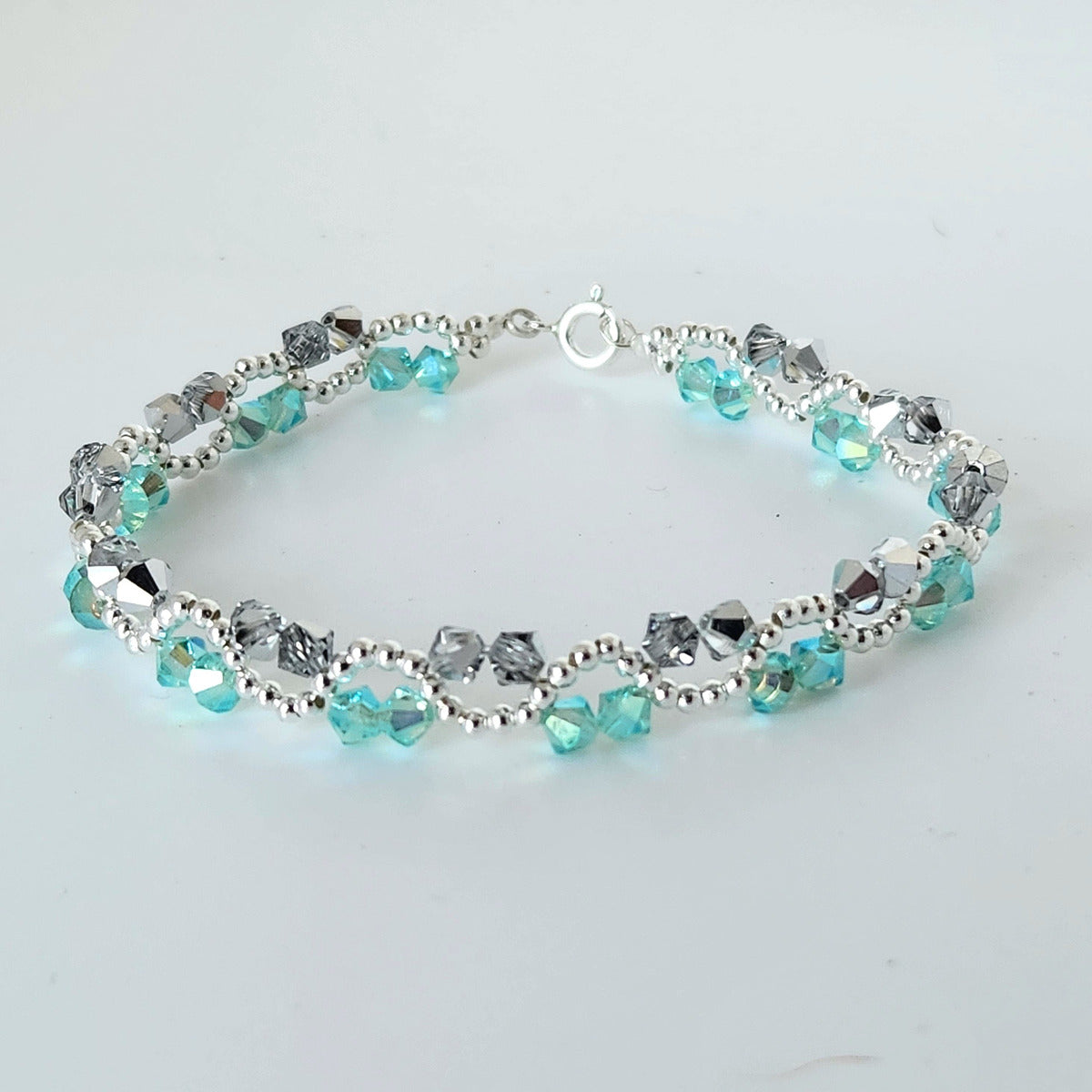 Pulsera ONDAS Cristal Swarovski Elements Plata 925 Colores