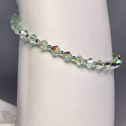Pulsera Cristal Swarovski Elements Bolita Plata 925 Varios Colores