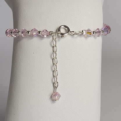 Pulsera Cristal Swarovski Elements Bolita Plata 925 Varios Colores