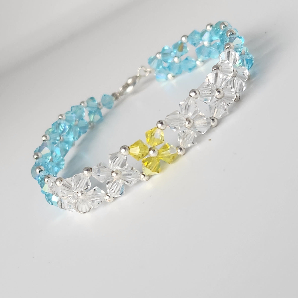 Pulsera Abundancia Cristal Swarovski Elements 4mm Plata 925 Colores