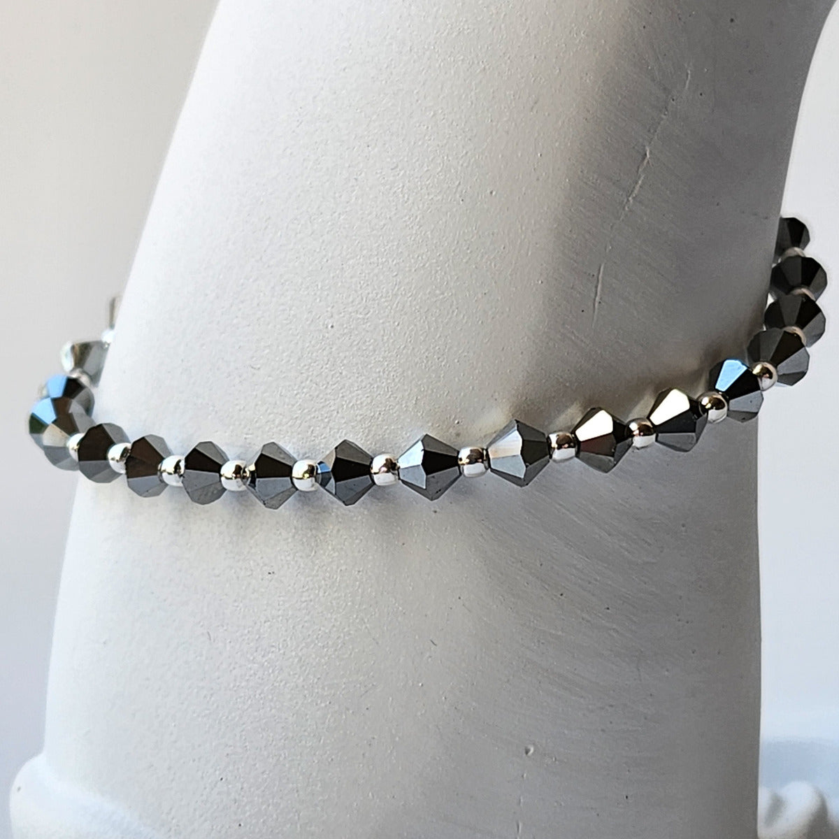 Pulsera Cristal Swarovski Elements Bolita Plata 925 Varios Colores