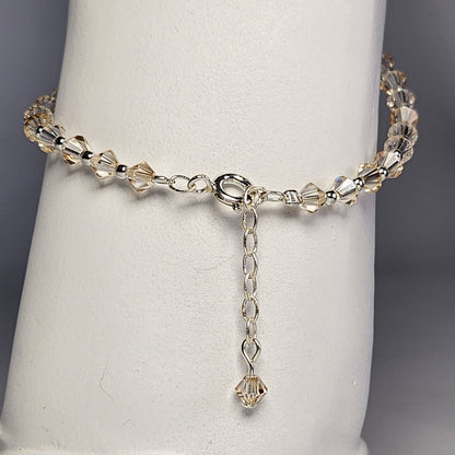 Pulsera Cristal Swarovski Elements Bolita Plata 925 Varios Colores
