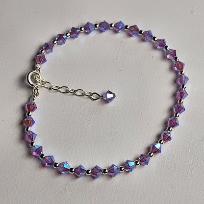 Pulsera Cristal Swarovski Elements Bolita Plata 925 Varios Colores