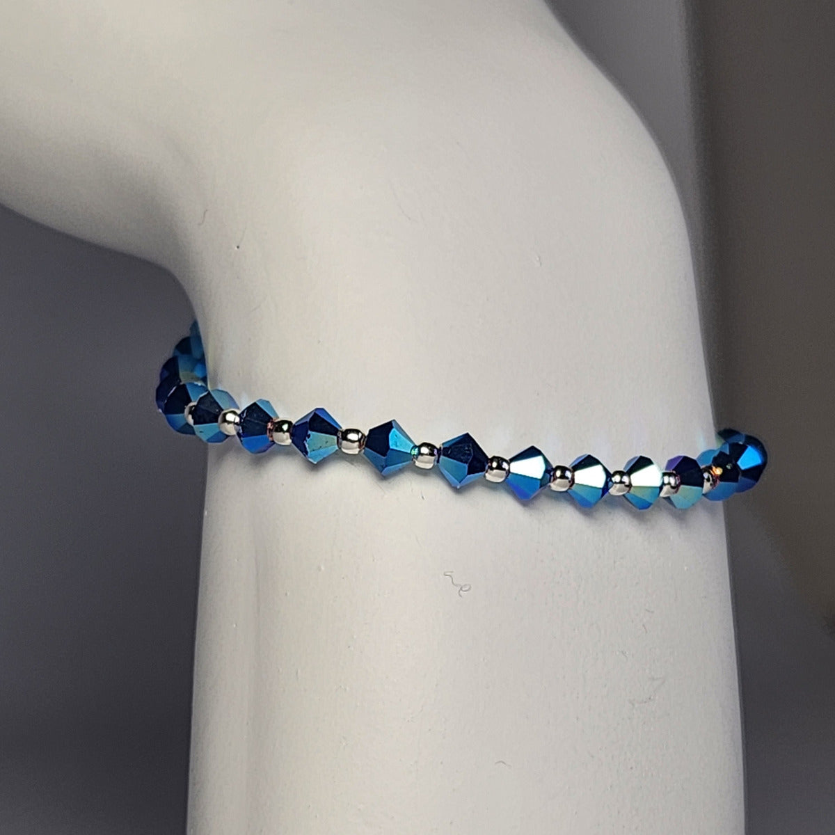 Pulsera Cristal Swarovski Elements Bolita Plata 925 Varios Colores