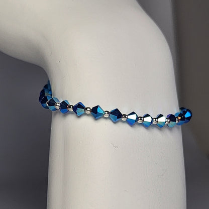 Pulsera Cristal Swarovski Elements Bolita Plata 925 Varios Colores