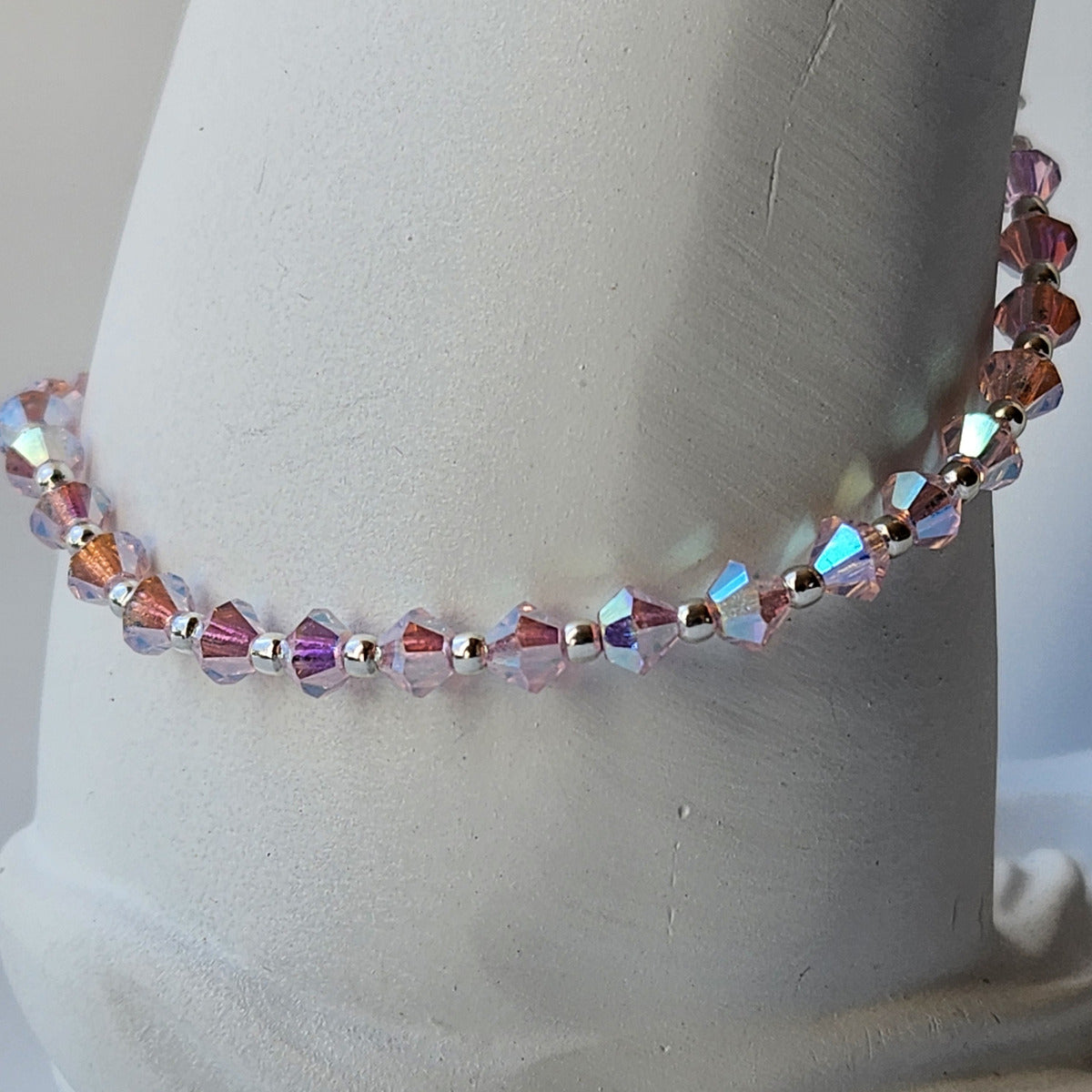 Pulsera Cristal Swarovski Elements Bolita Plata 925 Varios Colores