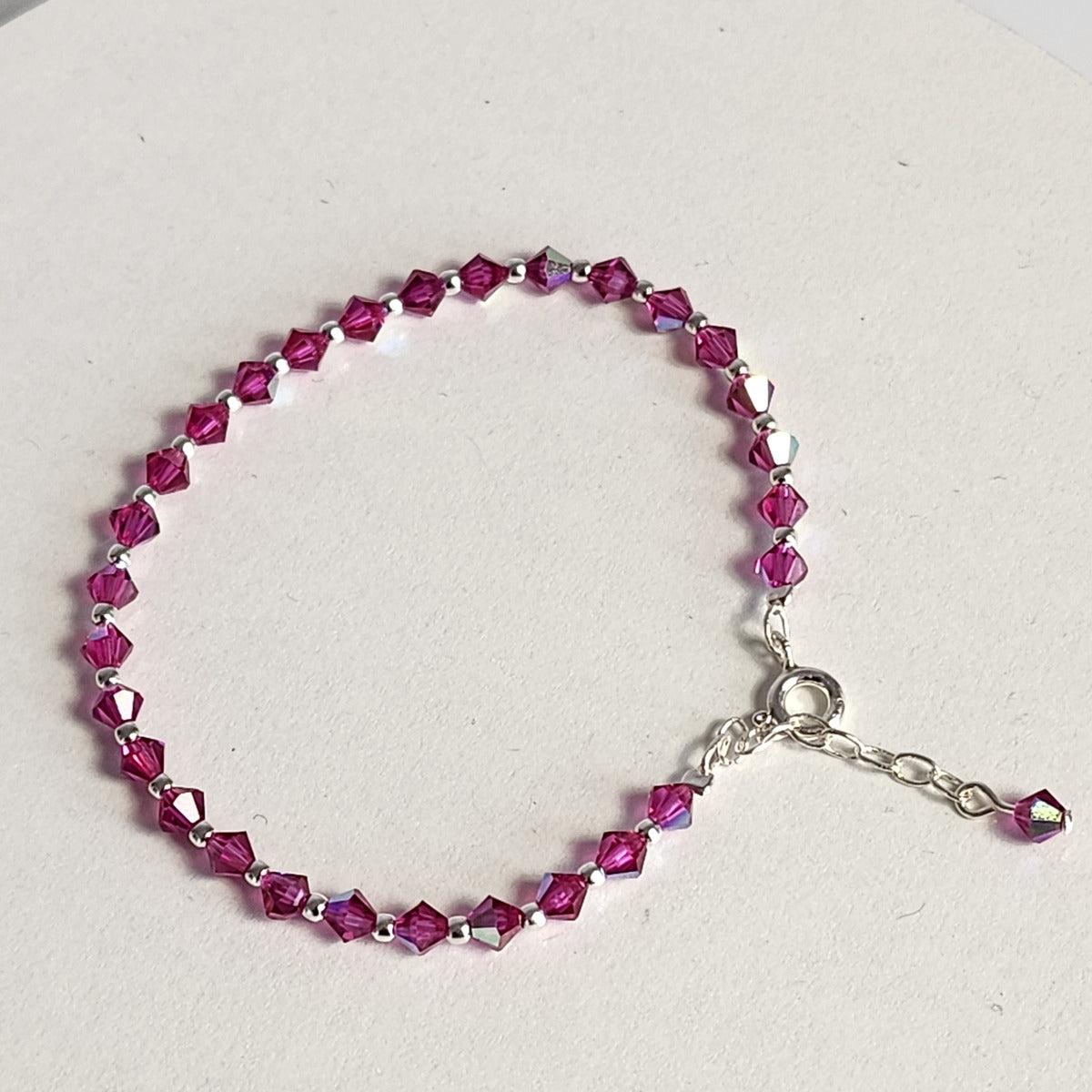Pulsera Cristal Swarovski Elements Bolita Plata 925 Varios Colores