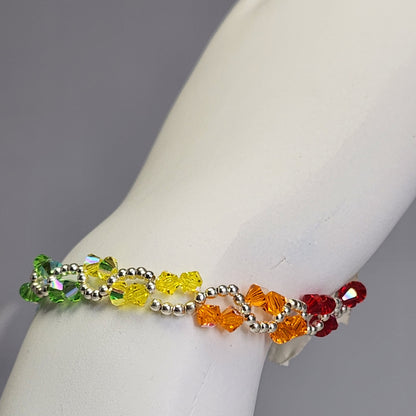 Pulsera ONDAS Cristal Swarovski Elements Plata 925 Colores