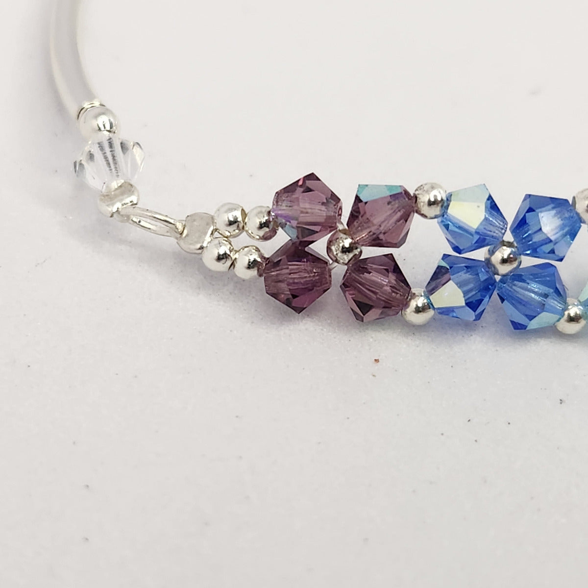 Pulsera FLOR Cristales Swarovski Elements 4mm Plata 925 Varios Colores