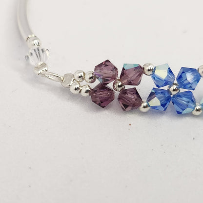 Pulsera FLOR Cristales Swarovski Elements 4mm Plata 925 Varios Colores