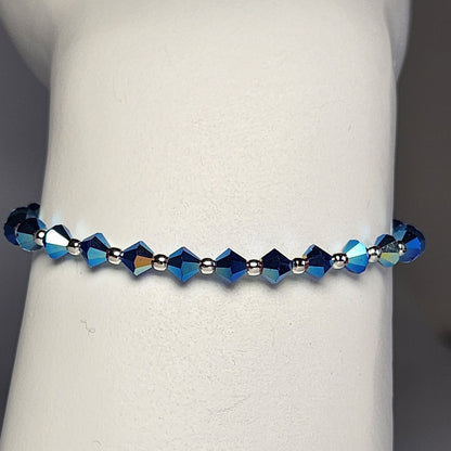 Pulsera Cristal Swarovski Elements Bolita Plata 925 Varios Colores