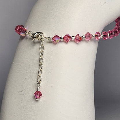 Pulsera Cristal Swarovski Elements Bolita Plata 925 Varios Colores