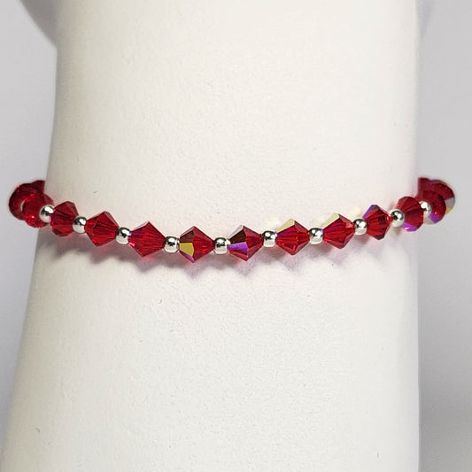 Pulsera Cristal Swarovski Elements Bolita Plata 925 Varios Colores