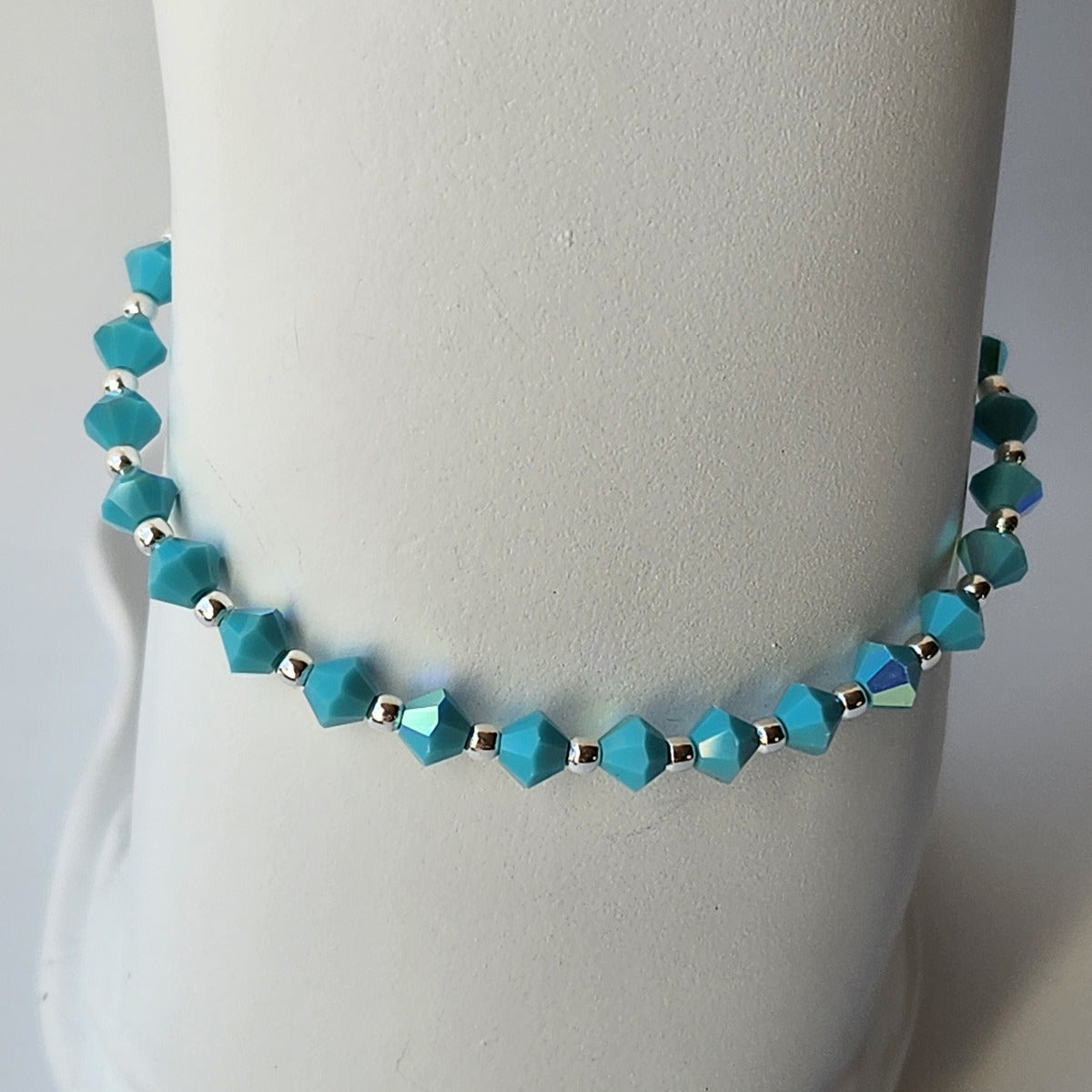 Pulsera Cristal Swarovski Elements Bolita Plata 925 Varios Colores