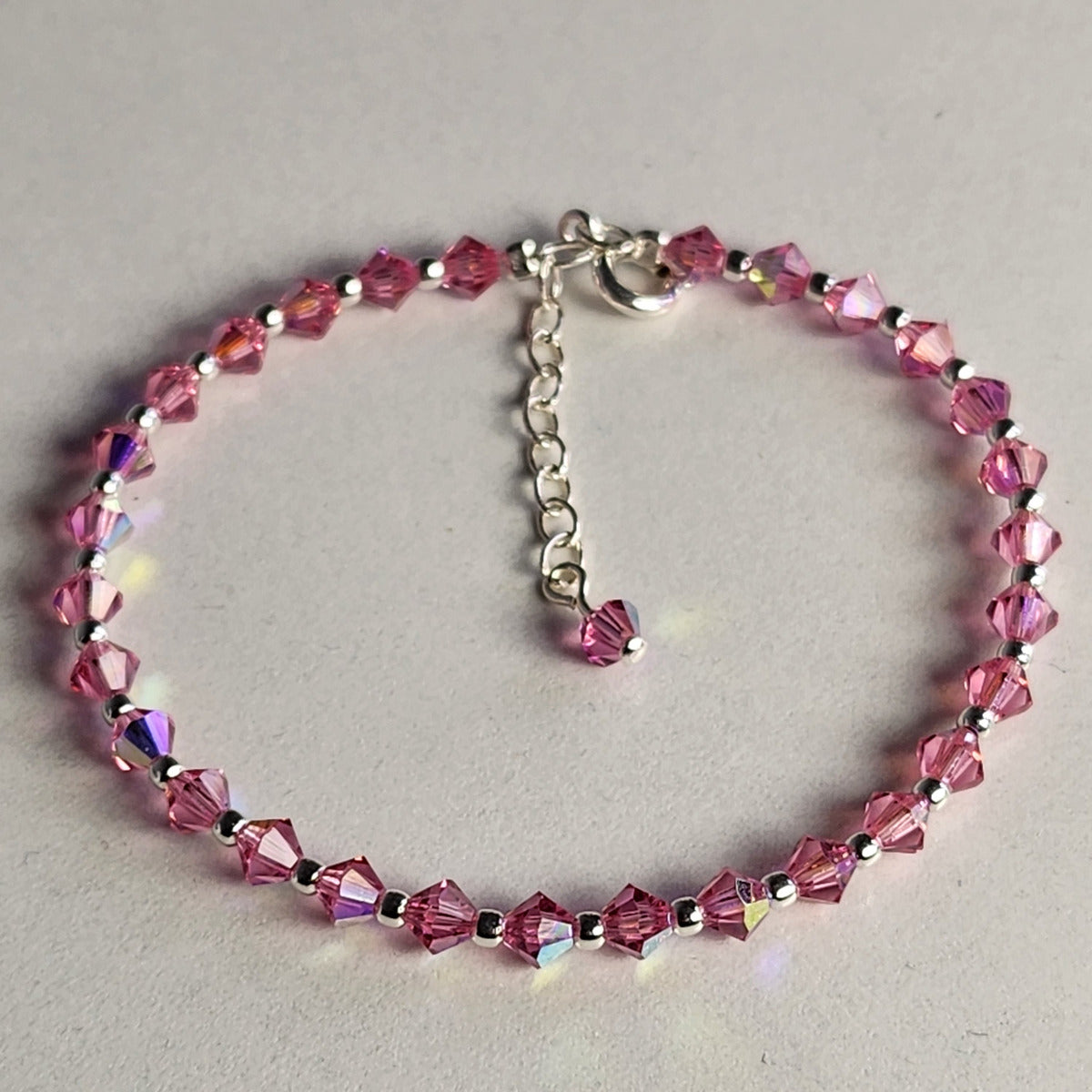 Pulsera Cristal Swarovski Elements Bolita Plata 925 Varios Colores