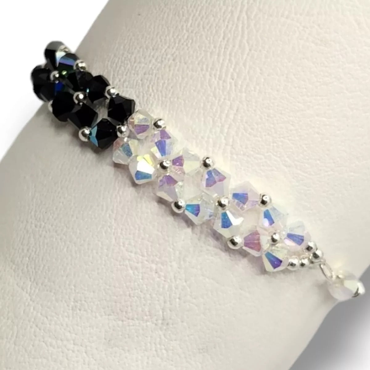 Pulsera FLOR Cristales Swarovski Elements 4mm Plata 925 Varios Colores